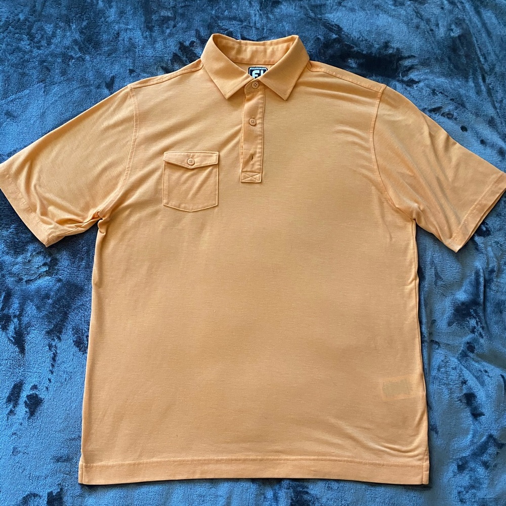 Men’s orange FootJoy golf polo, Size L